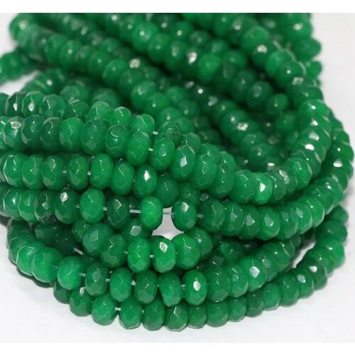 Natural stone beads Malaysia green jades chalcedony 5*8mm abacus faceted rondelle fashion loose beads jewelry making 15inch B157