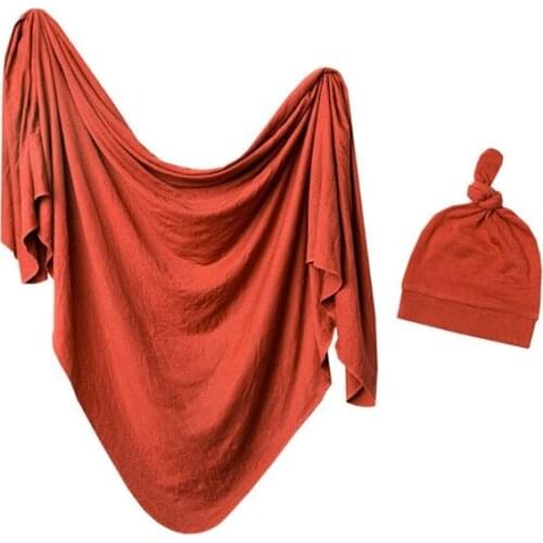 D7WF Baby Receiving Blanket Hat Set Sleepsack Swaddle Wrap Tail Knotted Beanies