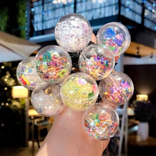 Children Cute Colors Quicksand Fruit Star Love Elastic Hair Bands Girls Lovely Scrunchies Rubber Bands Kids Hair Accessories