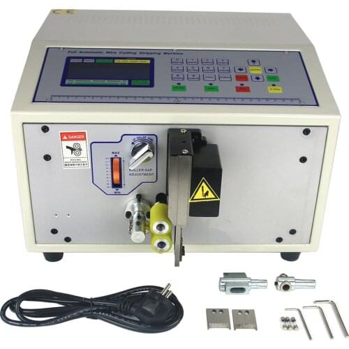 SWT508-QC Automatic Computer Wire Pipe Sleeving Cutting Machine 200W Silica Plastic PVC Wire Tube Cable Cutter Tool 220V 110V