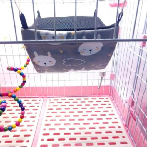 1pcs Pet Rat Hamster Hammock For Parrot Rabbit Cage Hanging Warm Bed Swing Owl Leopard Print Love Heart Rabbit 4 Styles