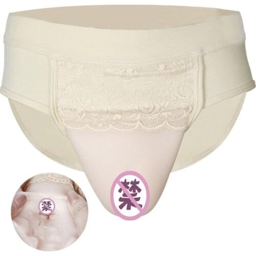 Fake Vagina Underwear Control False Pussy Panty Gaff Insert Padded Panties False Pussy For Drag Queen Crossdresser Transgender