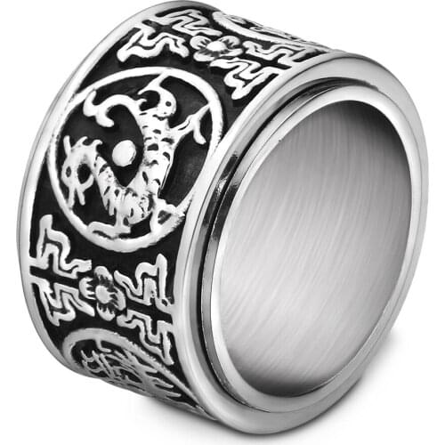 Explosive Models Titanium Steel Ring With Four Great Beasts, Unique Design, Personalized Jewelry