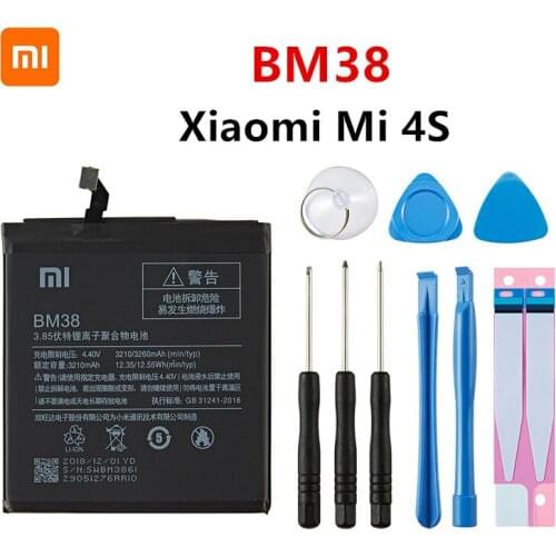 Xiao mi 100% Orginal BM38 3260mAh Battery For Xiaomi 4S Mi 4S Mi4S BM38 High Quality Phone Replacement Batteries +Tools