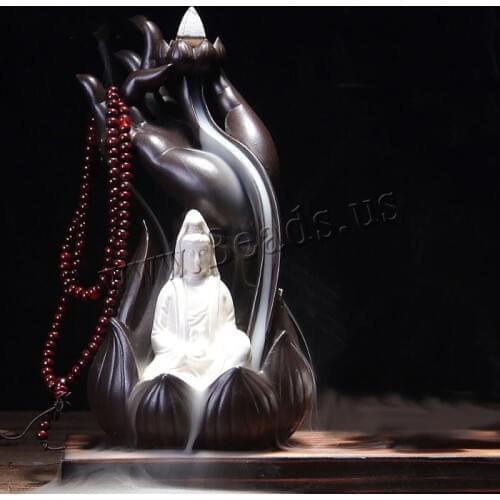 Ganesha Backflow Incense Burner Ceramic Smoke Waterfall Incense Burner Holder Aromatherapy Buddha Censer Buddhist Decoration