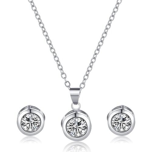 Manxiuni Fashion women Round jewellery set of White Zircon wedding jewerly sets for women with african Female Jewelry set JX3037