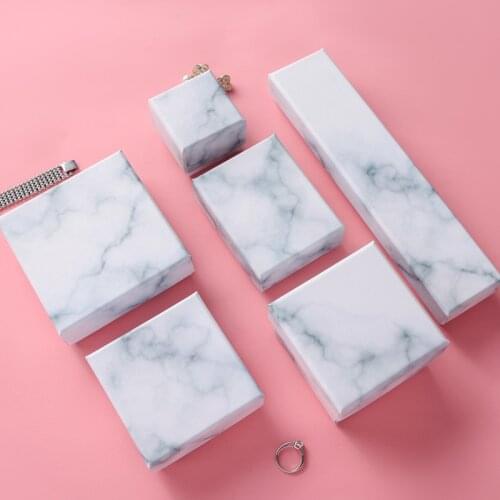 Marble jewelry gift box rectangle cardboard boxes package small box ring bracelet коробка картон Коробка для подарков упаковка
