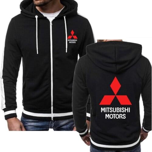 Mens Sweatshirts Mitsubishi Car Logo Print fashion Casual Hip Hop Harajuku Long Sleeve Hooded zipper Jacket Hoody Clothing C