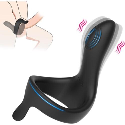 Male Penis Vibrators Rings Delay Ejaculation Penis Vibrating Cock Rings Perineal Massage Adult Sex Toys For Men Male Masturbator