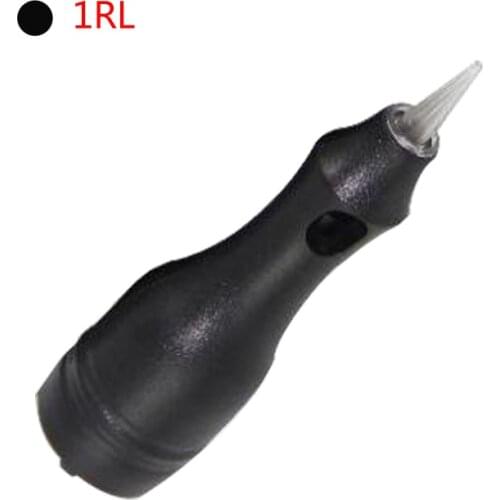 Tattoo Cartridge Needles Kit 10Pcs 1RL/3RL Black Eyebrow Lip Eyeliner Permanent Makeup Body Art Sterilized for Electric Machine