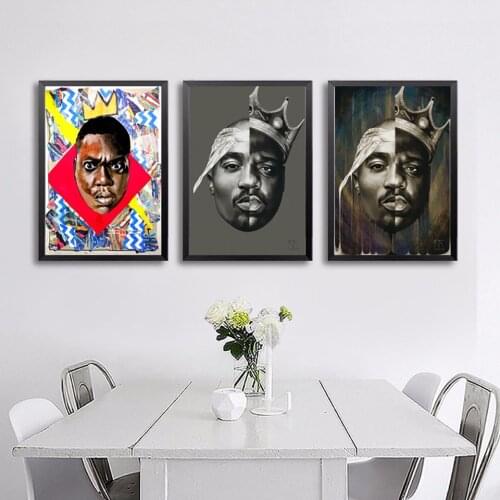 Rapper Tupac Shakur Wall Art Poster B.I.G Biggie Smalls 2PAC Canvas Painting Nordic Modern Living Room Home Decoration HD Print