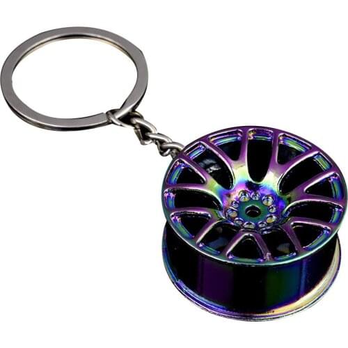 New Arrival Fast And Furious 8 Key Chains High Quality Metal 3D Car Hub Keychain Car Wheel Rim Metal Pendant Keychain