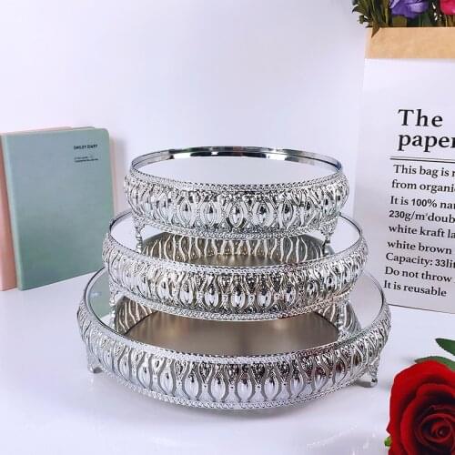 NEW Gold Silver Electroplate Metal Cake Stand Set Display Wedding Birthday Party Dessert Cupcake Plate Rack