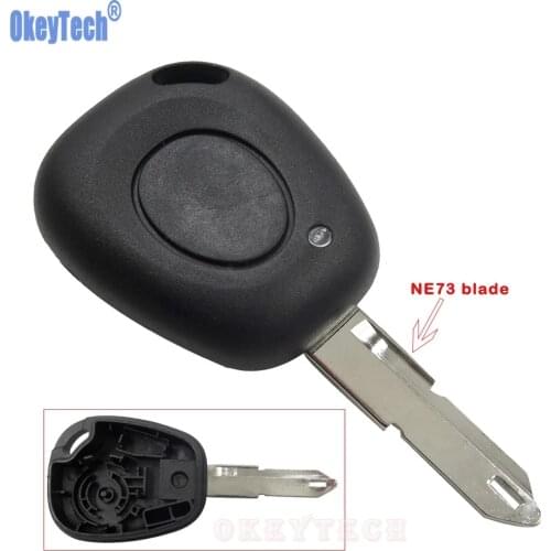 OkeyTech Remote Car Key Case Shell Fob For Renault Twingo Megane Scenic Laguna 1 Button with Uncut Blade NE73 Replacement Cover