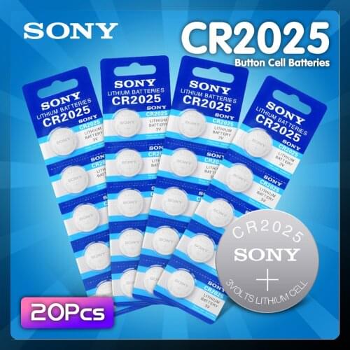 20PCS SONY Original cr2025 Button Cell Batteries cr 2025 ECR2025 DL2025 LM2025 3V Lithium Coin Battery For Watch Calculator
