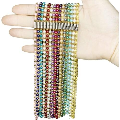 Exquisite Round Beads Clavicle Chain Necklace for Women Sea Shell Pearl Strand Wedding Party Gift Jewelry Short Choker 40cm B500