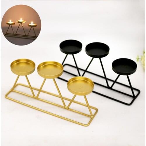 Antique Retro-3 Arms Candle Holder Metal Candlesticks Romantic Dinner Candle Holders Table Decor Wedding Home Decoration