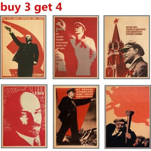 World war II Leninist political propaganda Soviet Union USSR CCCP poster Retro kraft paper wall Decorative vintage poster 33