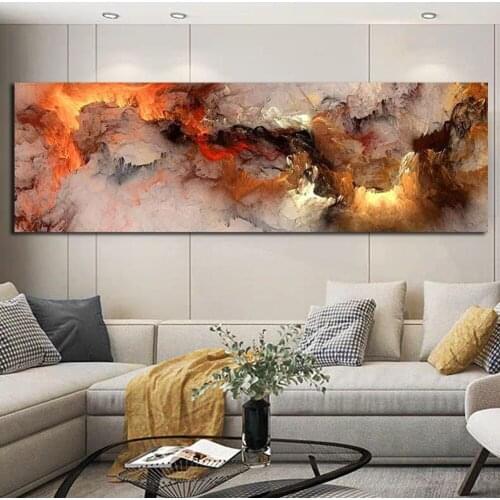 Nordic Poster Orange White Smoke Texture Abstract diamond embroidery diamond mosaic full largediamond painting cross stitch