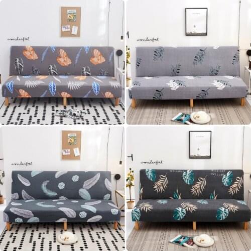 Modern Tight Wrap Folding Sofa Bed Cover Elastic Stretch Floral Sofa Cover Without Armrest Furniture Slipcover Home Decor