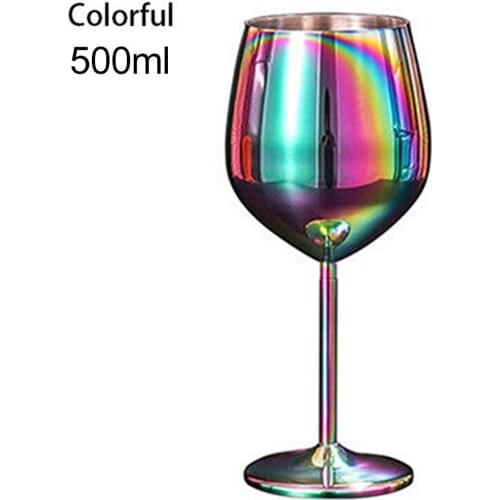 500ml Stainless Steel Champagne Cup Wine Glass Cocktail Glass Creative Metal Wine Glass Bar Restaurant Goblet Drinkware