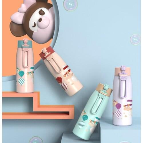 Cute Bear Small Vacuum Bottle 300ml Portable Thermos Kids 304 Stainless Steel Tumblers Travel Coffee Insulated Cup Termo Outdoor