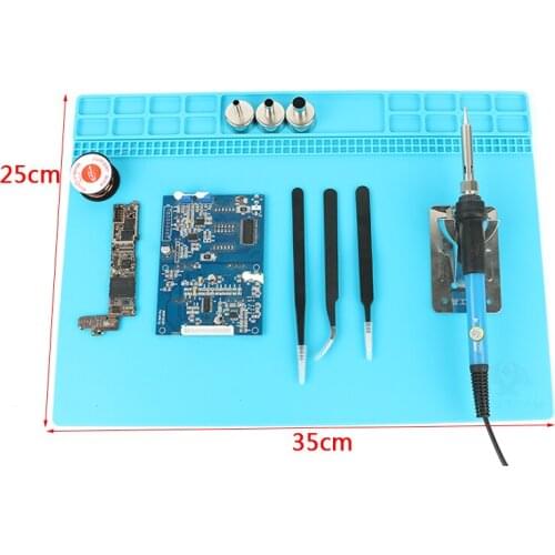 35x25cm PCB BGA Heat-resistant Silicone Pad Mat Insulation Soldering Repair Platform Heat For TS100 907 936 Soldering Iron
