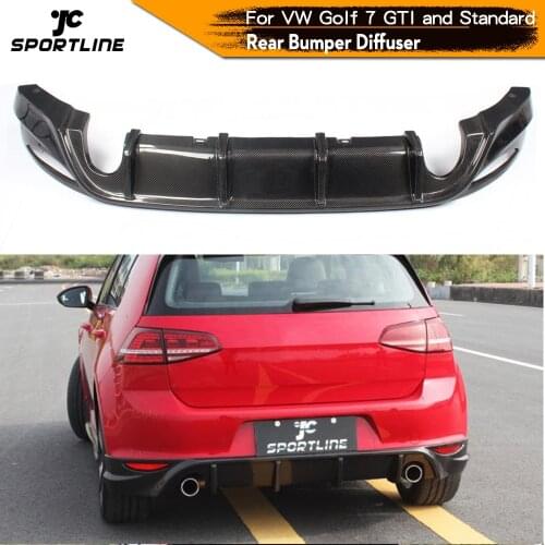 Carbon Fiber Rear Bumper Lip Diffuser Spoiler for Volkswagen VW Golf 7 VII MK7 Standard GTI Bumper 2014 2015 2016 2017