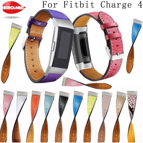 Replacement For Fitbit Charge 4 fashion Bands Leather Straps Band Interchangeable Smart Fitness Watch Bands With Stainless Frame