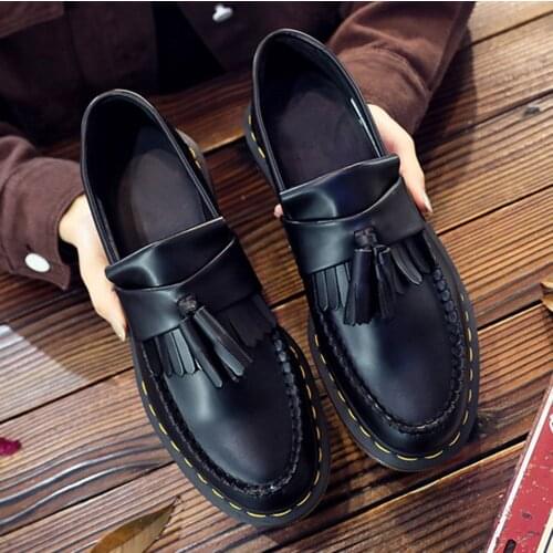 ADRIAN tassel loafers women leather low-top Martin shoes women British style fashion student round-toe womens shoes (34-45)