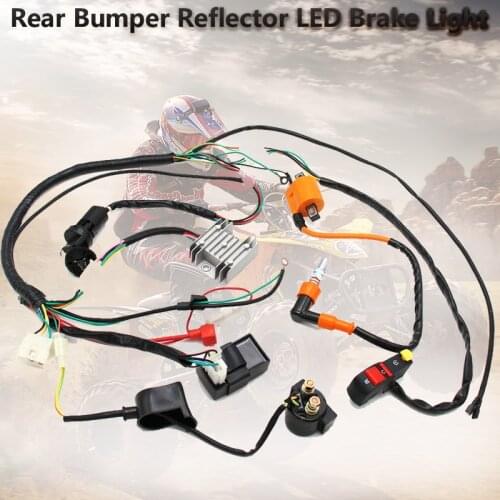 Motorcyle Electric Wiring Harness For ATV QUAD 150 200 250 300cc Stator CDI Coil Full Line Assembly Spare Parts Wire Loom
