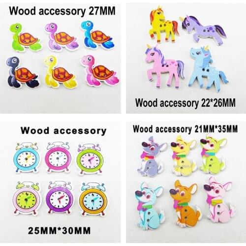 50pcs Tortoise Buttons Animal Toy Cartoons Wood Sewing Clock Button Scrapbook Charms WCF-479