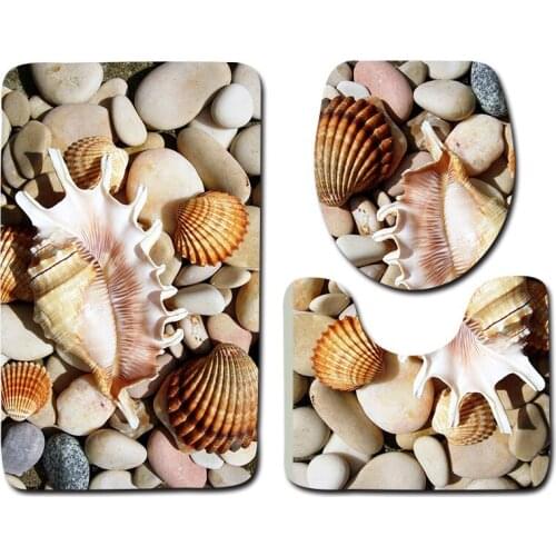 3pcs Anti Slip Bath Mats Bathroom Carpet Bathroom Rugs Ocean Underwater World Toilet Mat Lid Toilet Cover Bathroom Products