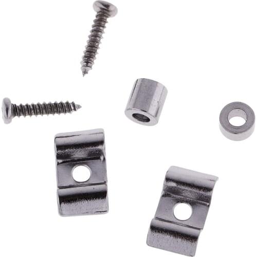 4 Set Electric Guitar Chrome Roller String Retainer Mount Trees Instrument