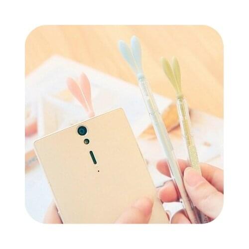 4pcs/lot cute rabbit ear gel pen dustproof pen material escolar stationery canetas escolar school office supplies