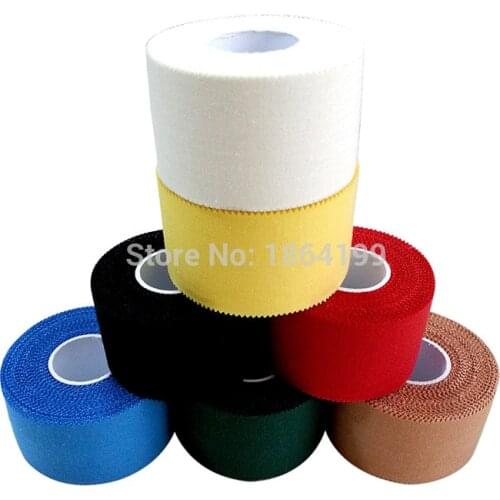 5rolls/lot 3.8cm*9.14m Strapping Tape Sports Protect Rigid Tape Leukotape Color Cotton Protective Gear Fixing Australia Tapes