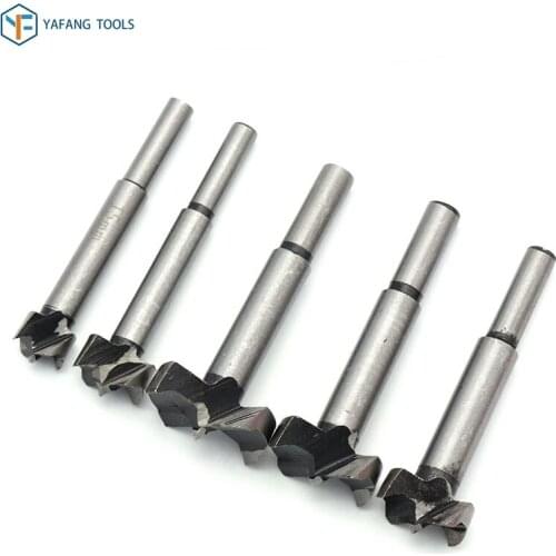 5pcs/set Hole Saw Forstner Drill Bit 15~35mm Woodworking Carbide Hole Cutter Self Centering Power Tools