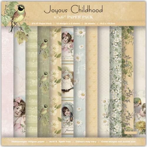 JOYOUS childhood Scrapbooking paper pack of 24 sheets handmade craft paper craft Background pad 436
