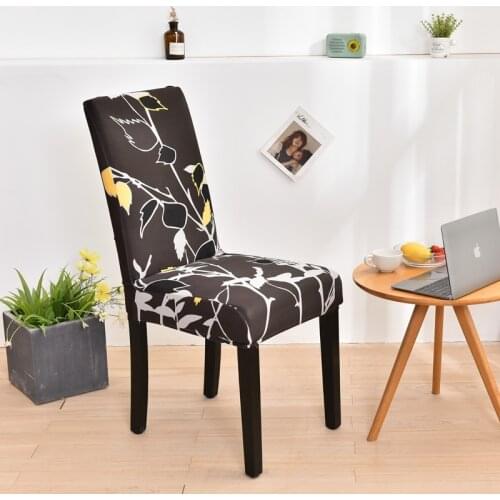 Chair Cover for Dining Room Printed Slipcover Protector Case Stretch for Kitchen Chair Seat Cover Hotel Banquet Elastic