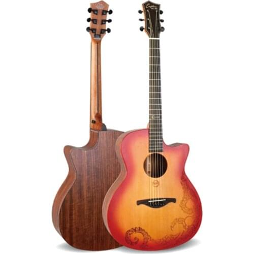 41 inch Folk Guitar Red Cedar Solid Guitar Walnut Golk 6 String Acoustic Guitar Musical Instrument Guitar Gift AGT242