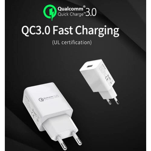 Hannord Quick Charge QC 3.0 18W EU Plug USB Charger QC3.0 Fast Wall Charger for Samsung s10 Xiaomi Huawei Mobile Phone