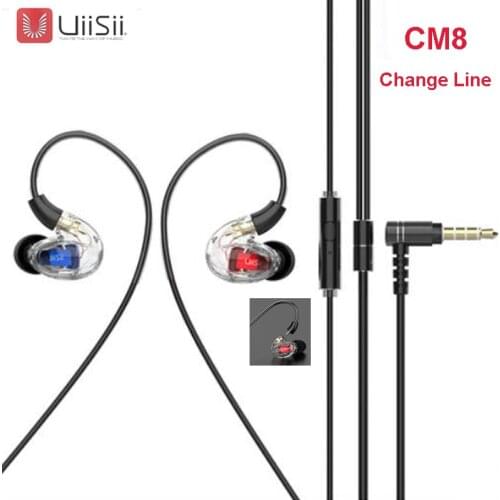 New Uiisii CM8 HIFI Earphone Dynamic Balanced Armature Headset MMCX Interface Detachable Cable With Mic For Xiaomi Huawei phone