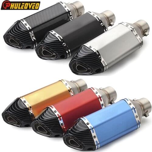 ID:51mm L:310mm Universal Motorcycle Exhaust Muffler Pipe Stainless Steel Carbon Face Motorbike Muffler Exhaust Escape DB Killer