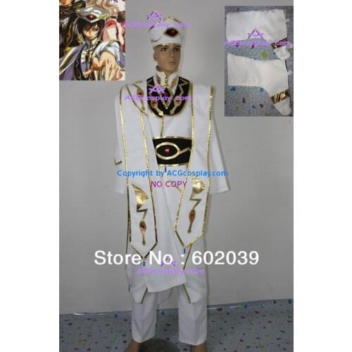 Code Geass Emperor Cosplay Costume include hat and boots cover good quality