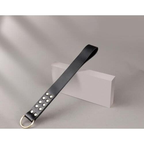 Leather Handle Horse Whip Riding Crop Slapper Metal Buckle Restraint Fetish Paddles Adults Couples Sex Game Erotic Toys S0861