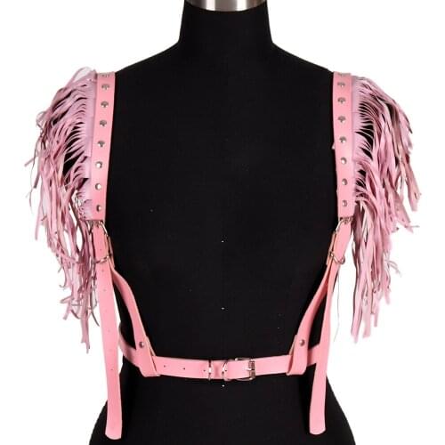 Leather Sex Costumes Adjust Harness Fashion Gothic Punk Harness Bondage Dance Rave Wear Tight Suspender Strappy Cage Straps Belt