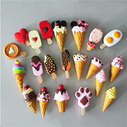 3D Simulation Food Cute Cone Ice Cream choc-ice Resin Refrigerator Magnet Customized Wholesale Production