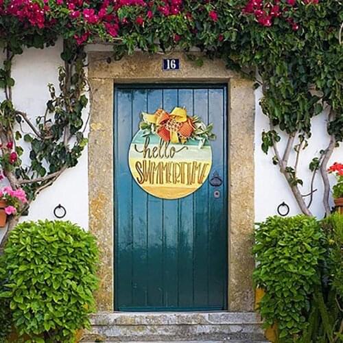 Summer Welcome Door Hanger Wood Welcome Sign Rustic Front Door Hanging Plaque Window Hanging Wreath Summer Home Decor