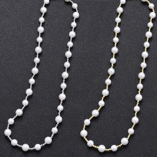 Liemjee Fashion Simple Personality Party Jewelry Round Beads Pearls Necklace For Women Feature Namour Charm Gift All Seasons