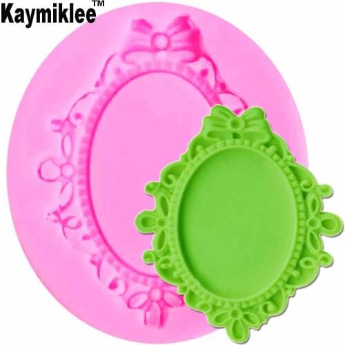 M718 1PCS Mirror Frame UV Resin Silicone Mold Fondant Chocolate Candy Gumpaste Lollipop Crystal Epoxy Soft Clay Bake Tools